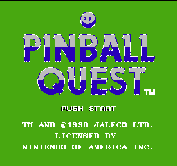 Pinball title screen for NES